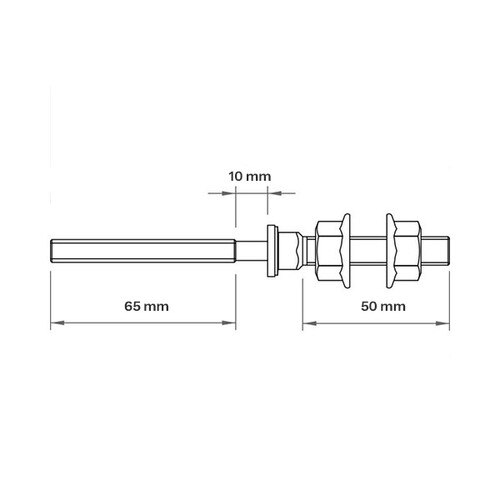 Avoltik Lot de 10 vis à double filetage en acier inoxydable M10 x 200 mm avec tôle adaptateur I Résistant aux intempéries M10 avec joint et écrou à dents de blocage